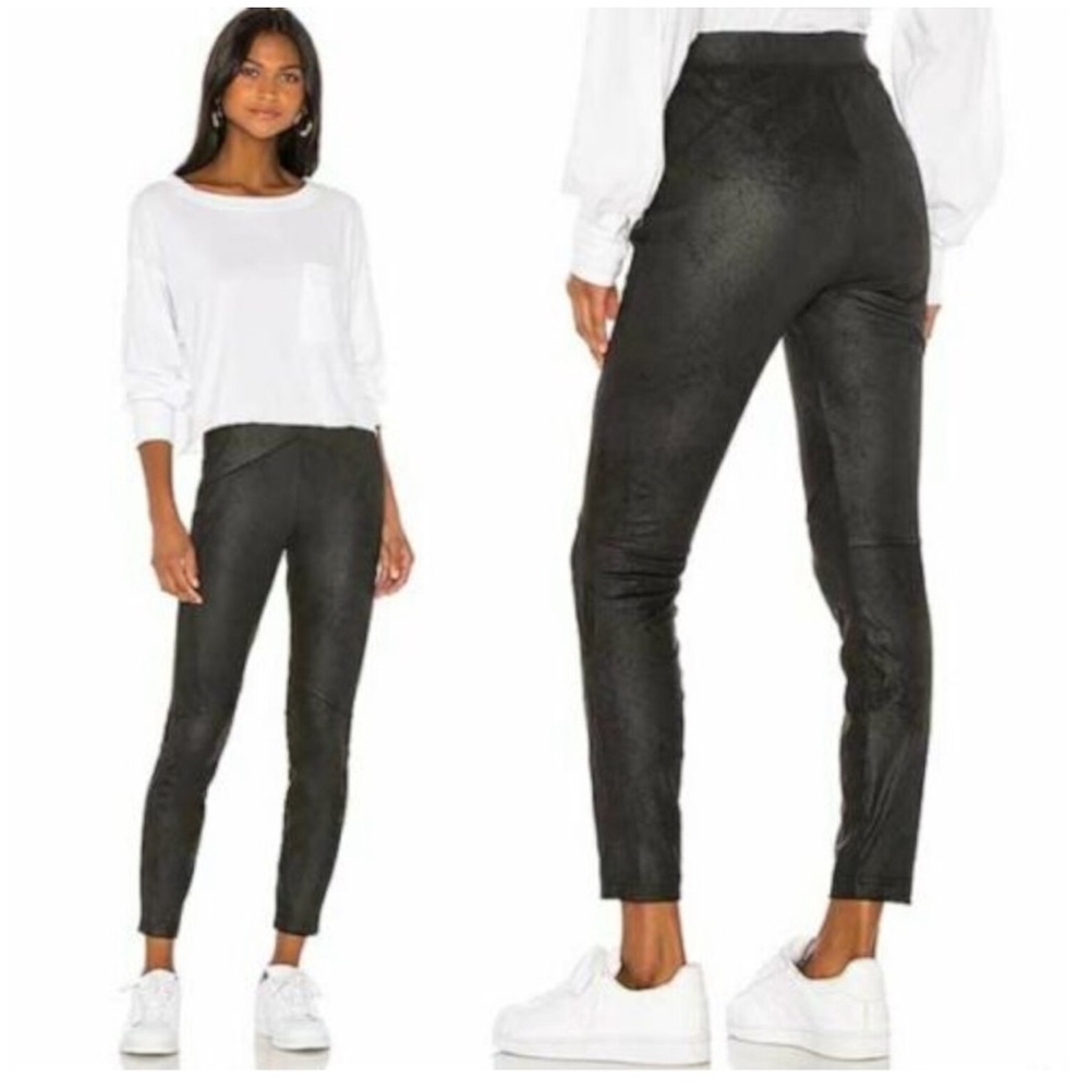 Free People “Never Let It Go” Faux Suede/Leather Leggings NWOT - Picture 2 of 10